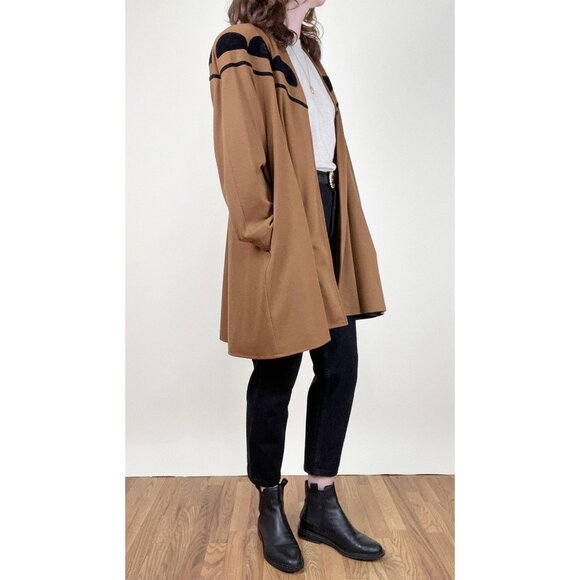 Vintage Wool Oversized Jacket Coat Tench Peacoat Preppy Eclectic Grandma 80s 90s - Picture 5 of 11